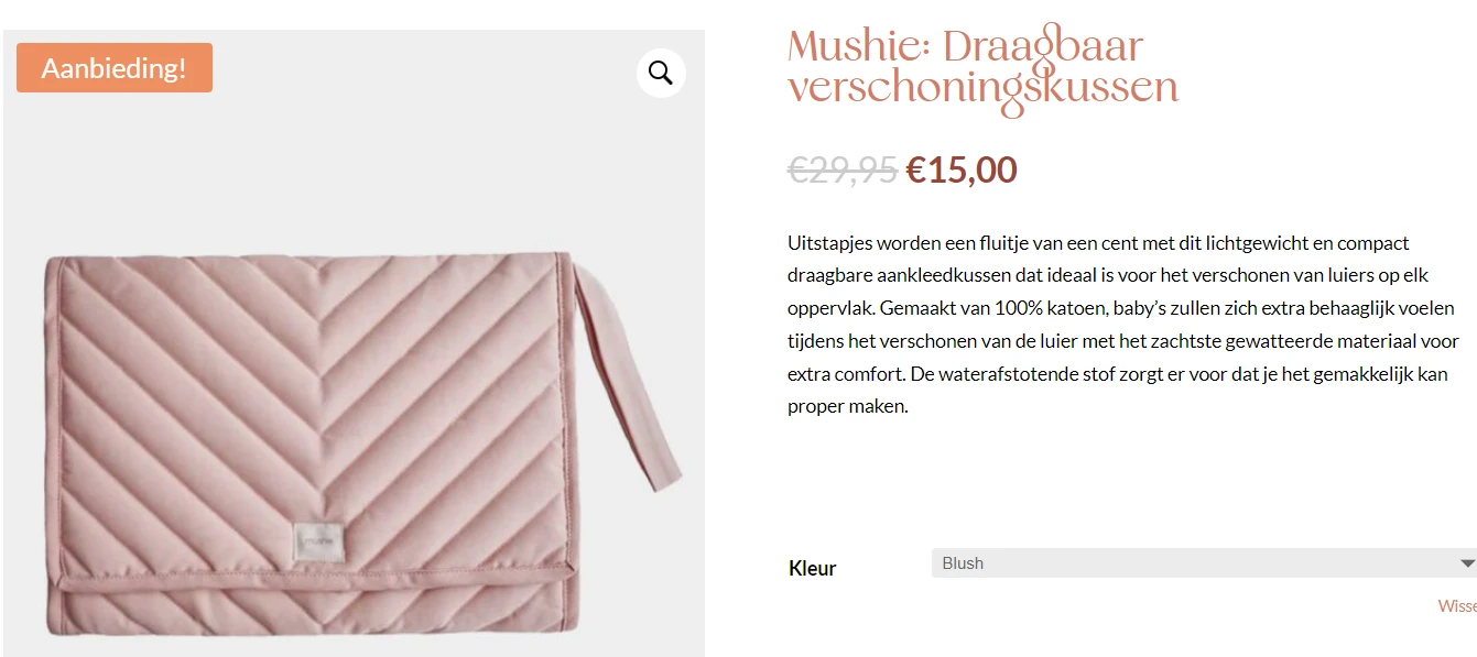 -50% Mushie draagbaar verschoningskussen